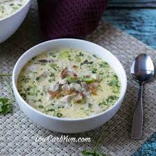 This smooth, creamy blend of rich chicken stock, silky cream, and delicate bits of chicken mixes, heats, and dilutes beautifully. Keto Cream Of Chicken Soup With Bacon Low Carb Yum