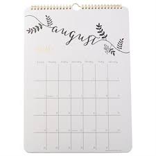 2019 17 Month Oversized Wall Calendar Black White Calligraphy