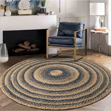 jute round rug boho style handmade