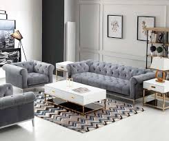 grey velvet couch set deals 58 off