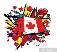 Sticker Canada Flag Graffiti Canadian