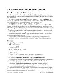 7 Radical Functions And Rational Exponents