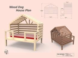 Wooden Dog House Plan With Roof Dog Bed