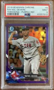 I was dead set he was going to throw me one, the third. Mavin 2018 Bowman Chrome Rafael Devers Purple Refractor Rc Rookie Card 221 250 Psa 9