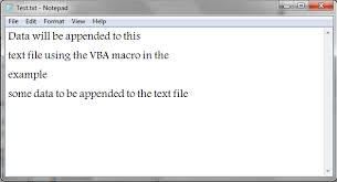 vba append data to text file vba and