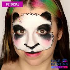 cute panda face paint step by step
