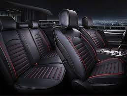 Red Pu Leather Ful Set Seat Covers