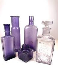 Antique Purple Glass Bottles Lot