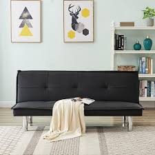 eer black pu leather sofa bed couch