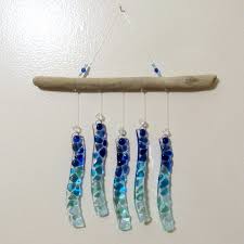 Fused Glass Beach Windchime Glass And