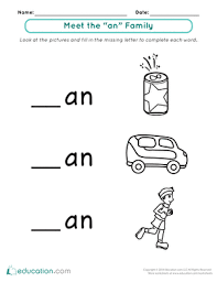 I have designed a large set of word family worksheets, flashcards, and even a free workbook for you to download. Word Families Meet The An Family Worksheet Education Com
