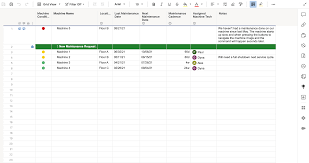 machine maintenance schedule template