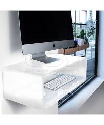 Wall Mount White Acrylic Suspended Desk