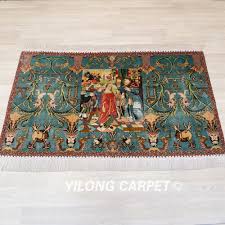 handmade silk persian rug 3x5ft