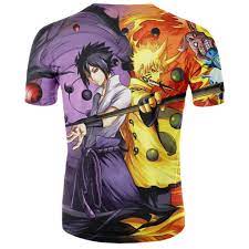 Buy Anime Naruto Sasuke Funny Teen Adults Comfortable Colorfully 3D Print  Unisex Short Sleeve Polyester T Shirt T00730 S at Amazon.in
