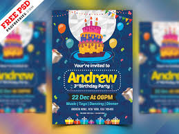 Birthday Party Invitation Card Psd By Psd Freebies On Dribbble