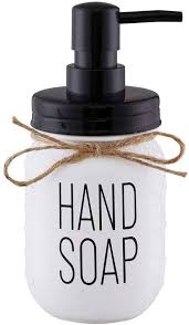 white mason jar hand soap dispenser