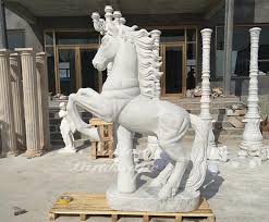 Life Size White Marble Horse Statues