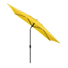 Astella 10 Ft X 6 Ft Steel Market Patio Umbrella With Crank Lift And Push On Tilt In Yellow Polyester