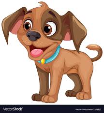 cute dog cartoon character standing