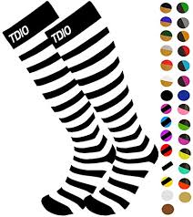 Knee High Graduated 15 20mmhg Compression Socks For Nurses Pregnancy Exercising Tennis Cardio Cycling 24 Color Schemes By Fitdio S M