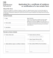 certificate of residence hmrc tax