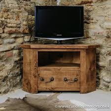 Plank Corner Tv Unit Chunky Wooden Tv