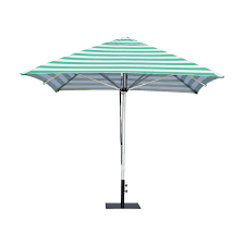 Market Umbrella Green White Stripe