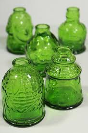 Vintage Wheaton Bottles Green Glass