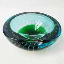 Murano Galliano Ferro Blue Green Glass