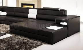 Polaris Sectional Sofa In Black Bonded