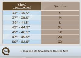 Size Chart The Size Chart For The Milana By Genie Bra Is Slightly