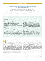 pdf decreasing hypoglycemia following