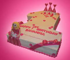 Pink Buttercream 1st Birthday Cakecentral Com gambar png