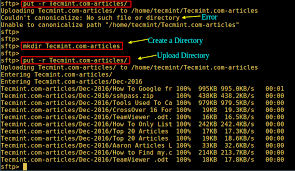 files directories using sftp