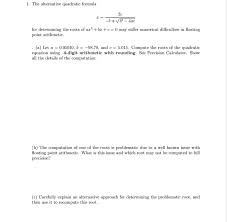 Alternative Quadratic Formula Bfvb 4ac