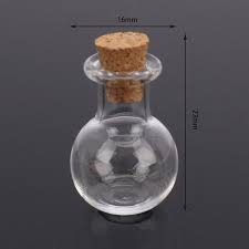 10x small glass bottles miniature