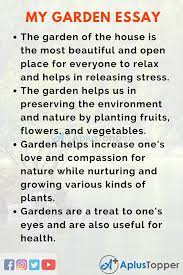 my garden essay essay on my garden