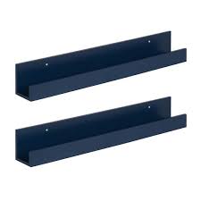 Navy Blue Mdf Decorative Wall Shelf