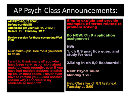 ppt ap psych cl announcements