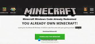 minecraft windows code already redeemed