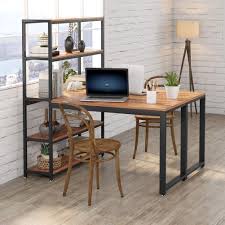 You can always slide it out below the desk to keep it out the way when. Tribesigns Two Person Computer Desk With Bookshelf 90 Inches Double Face Face Workstation Desk With Storage Shelf For Two Person Extra Large Writing Office Desk For Home Office Walmart Com Walmart Com