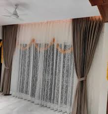 white woven polyester voile curtain