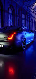 jaguar xj jaguar neon lights car sedan