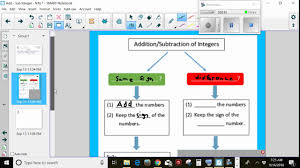 Adding Subtracting Integers Using A Flow Chart Youtube