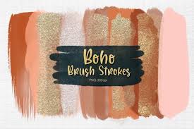 boho brush strokes clipart graphic by