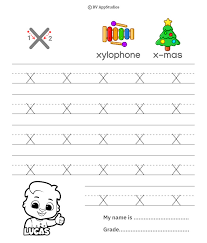 lowercase letter x tracing worksheets