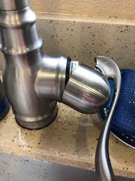 Shut off the water supply: Moen Kitchen Faucet Has Loose Cover How To Fix Handle Is Still Working It S Just The Handle Cover That Is Loose And Won T Push Back In Fixit