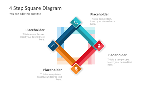 4 Step Square Diagram Powerpoint Template
