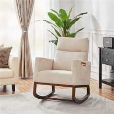 modern upholstered rocking accent chair